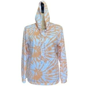 Orange tie dyed lightweight hoodie womens medium NWT